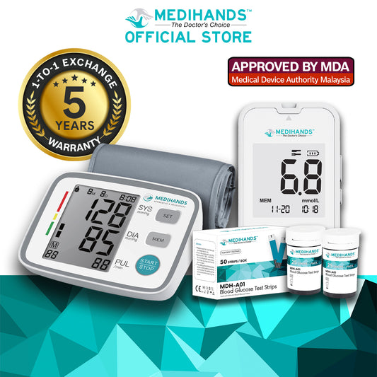 Medihands Blood Pressure Monitor & Blood Glucose Monitor MDH-A12 Bundle Deal