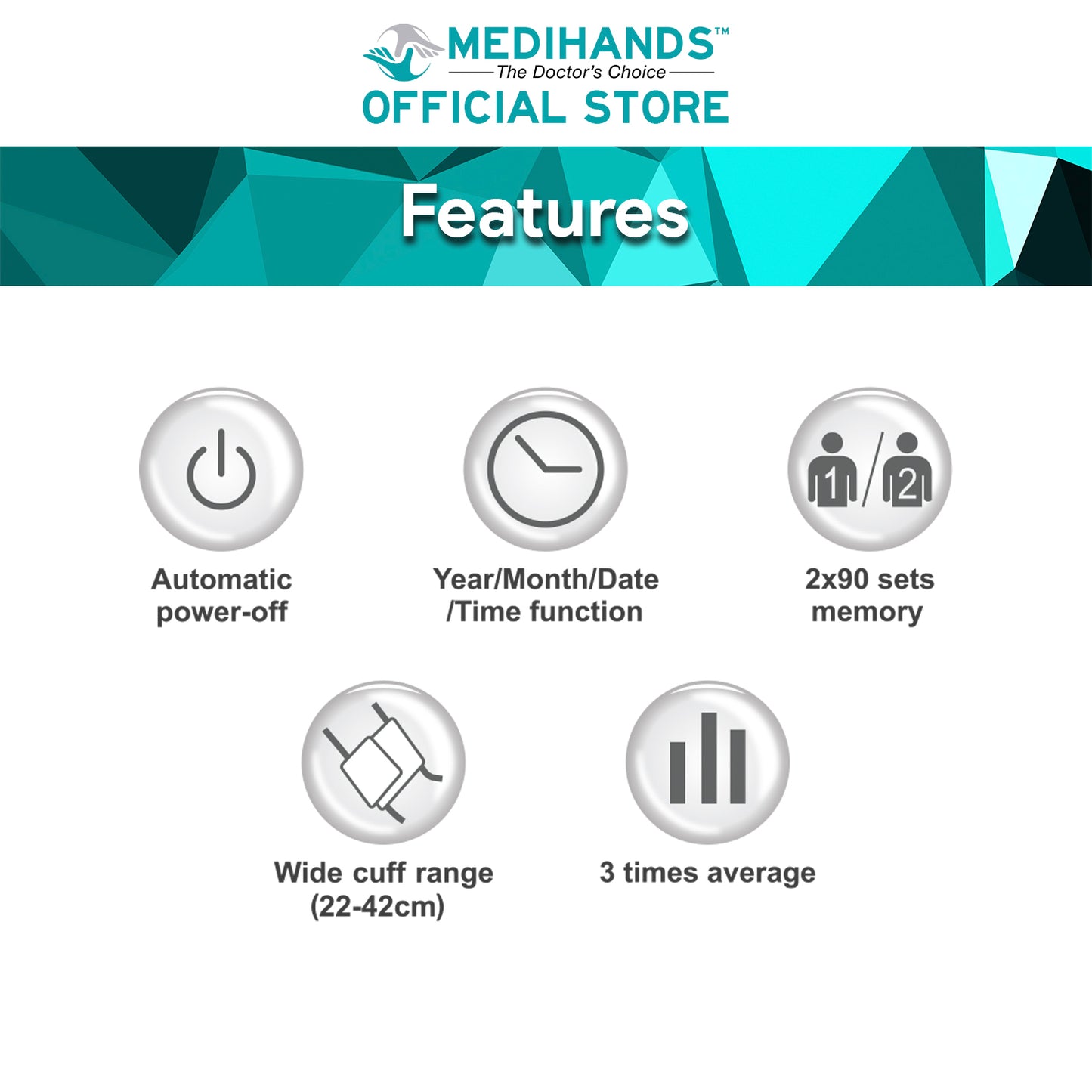 Medihands Upper Arm Electronic Blood Pressure Monitor