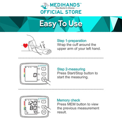 Medihands Upper Arm Electronic Blood Pressure Monitor