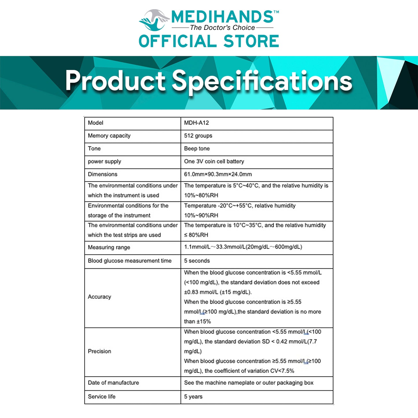 Medihands Blood Pressure Monitor & Blood Glucose Monitor MDH-A12 Bundle Deal