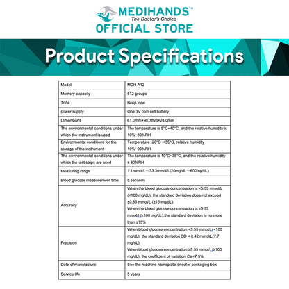 Medihands Blood Pressure Monitor & Blood Glucose Monitor MDH-A12 Bundle Deal
